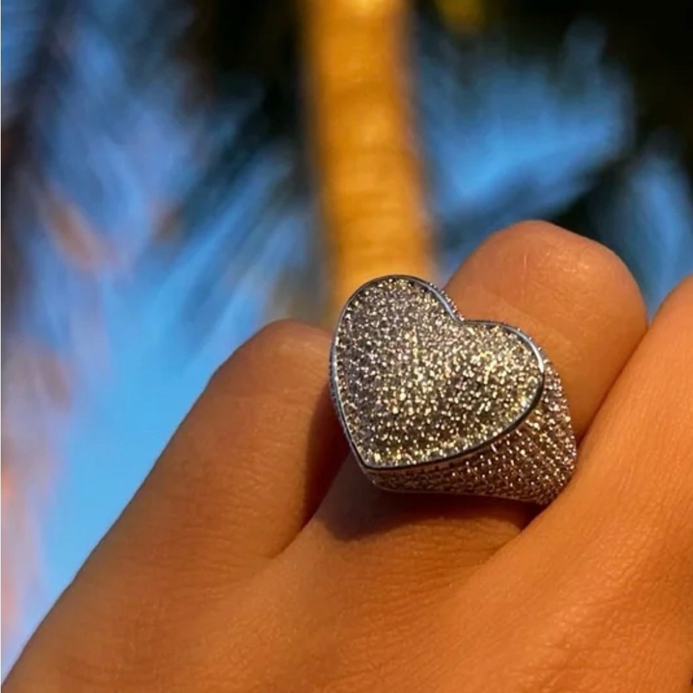 Silver Heart Ring size 9 - Picture 2 of 3